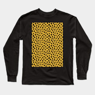 Yellow and Black Spot Dalmatian Pattern Long Sleeve T-Shirt